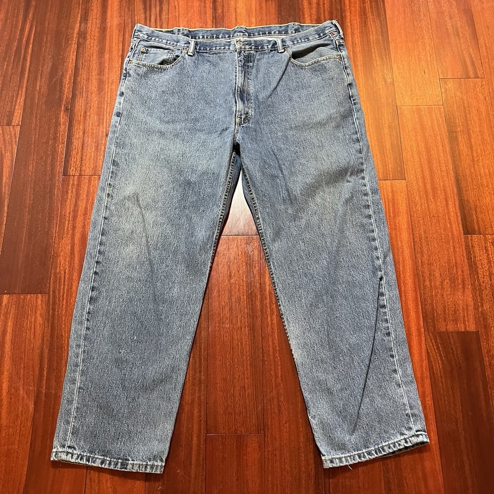 Levis Jeans Mens 44x31 550 Relaxed Tapered Fit Blue Light Wash Workwear Grunge